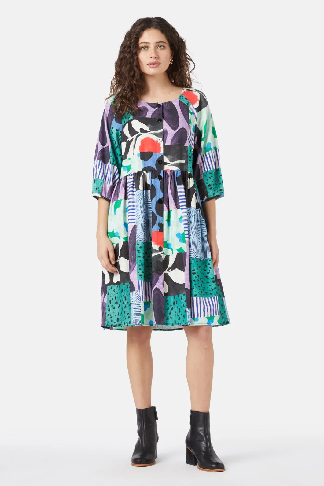 Artists Patchwork Smock Dress