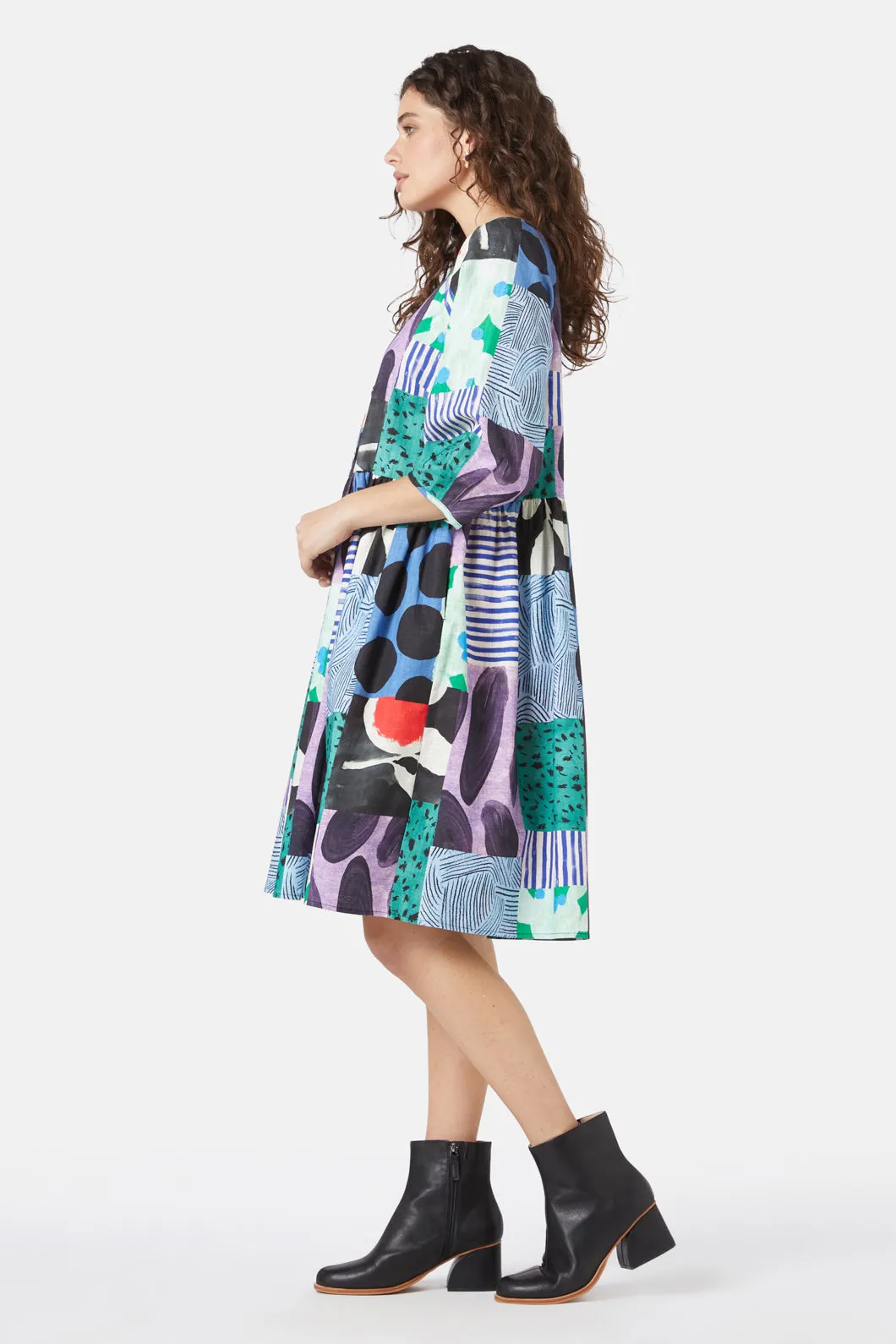 Artists Patchwork Smock Dress