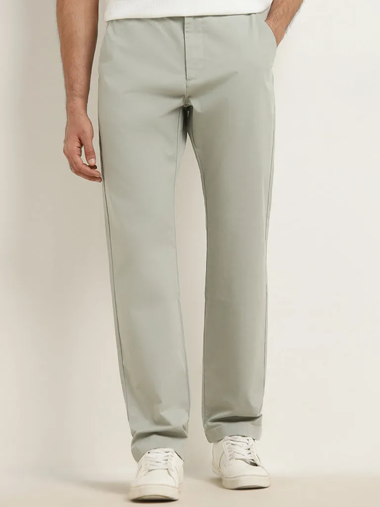 Ascot Light Sage Relaxed-Fit Mid-Rise Cotton Blend Chinos