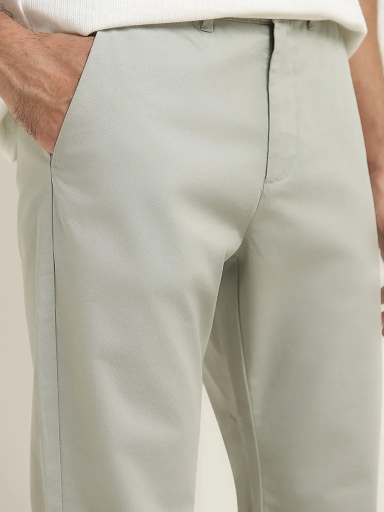 Ascot Light Sage Relaxed-Fit Mid-Rise Cotton Blend Chinos