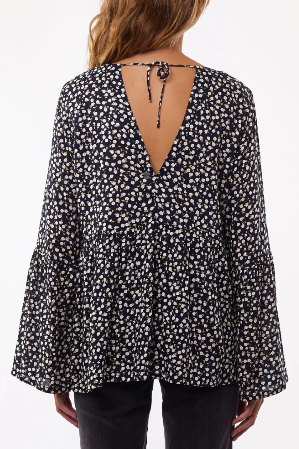 Autumn Dark Ditsy Print LS Top