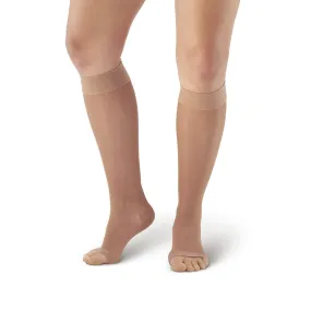 AW Style 44 Sheer Support Open Toe Knee Highs - 20-30 mmHg