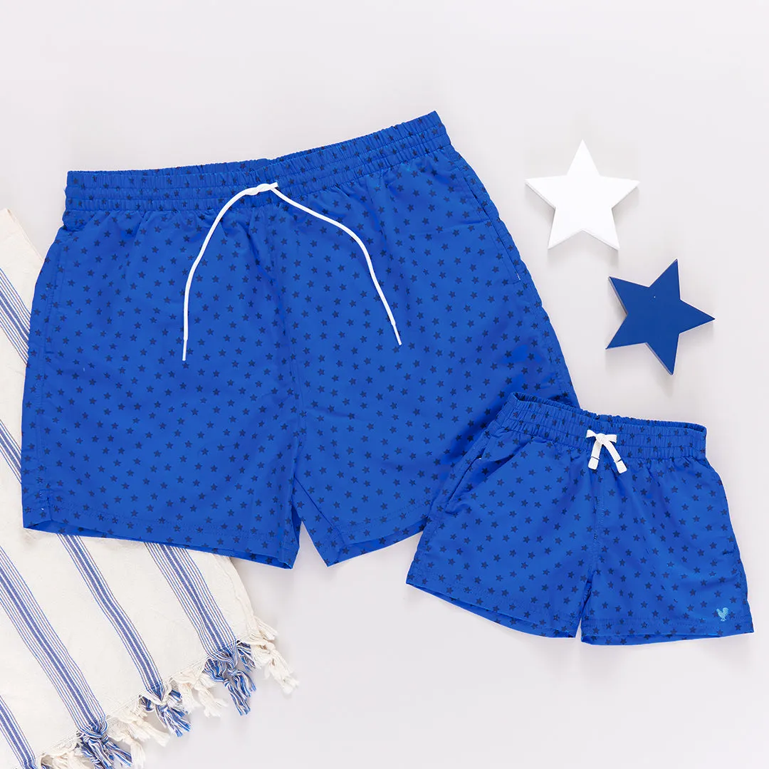 Baby Boys Swim Trunk - Blue Ditsy Stars