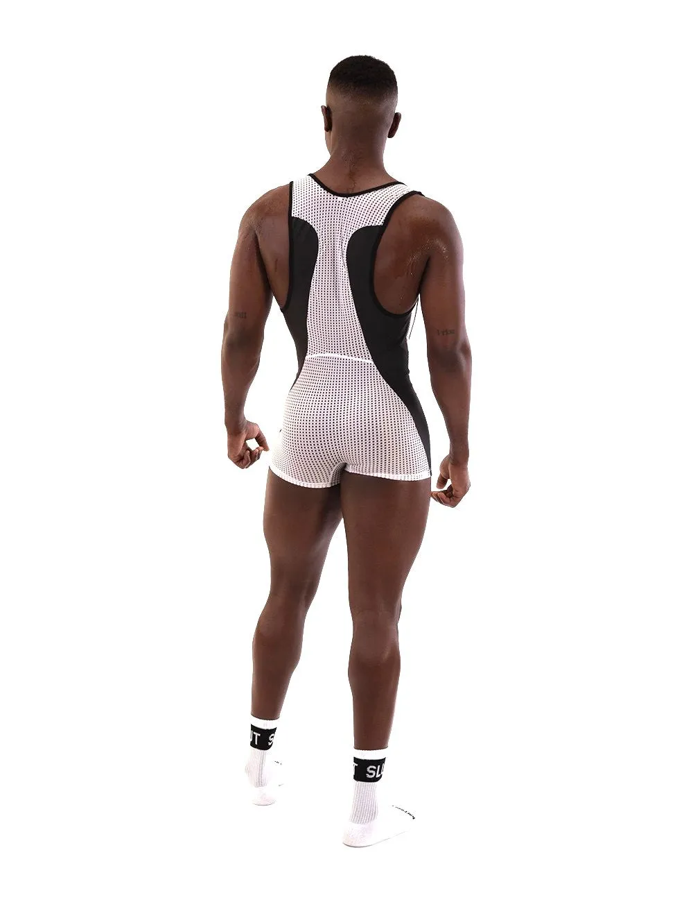 Barcode Berlin Sanke mesh singlet white