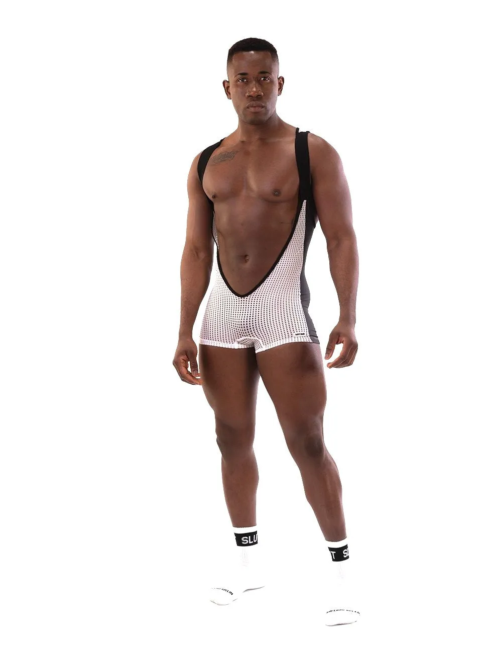 Barcode Berlin Sanke mesh singlet white