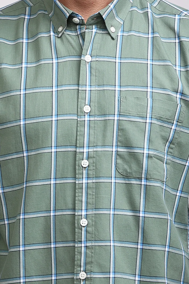 Basic Checks Green Shirt