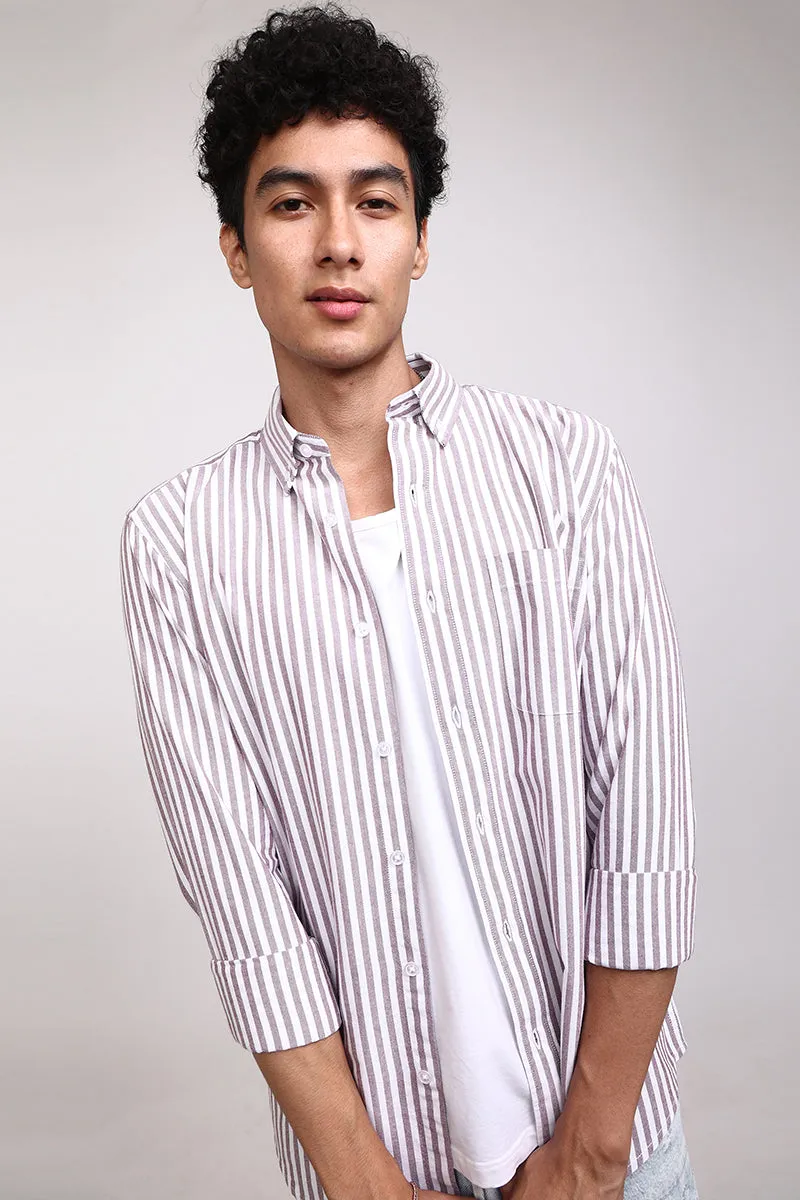 Basic Stripe Mauve Shirt