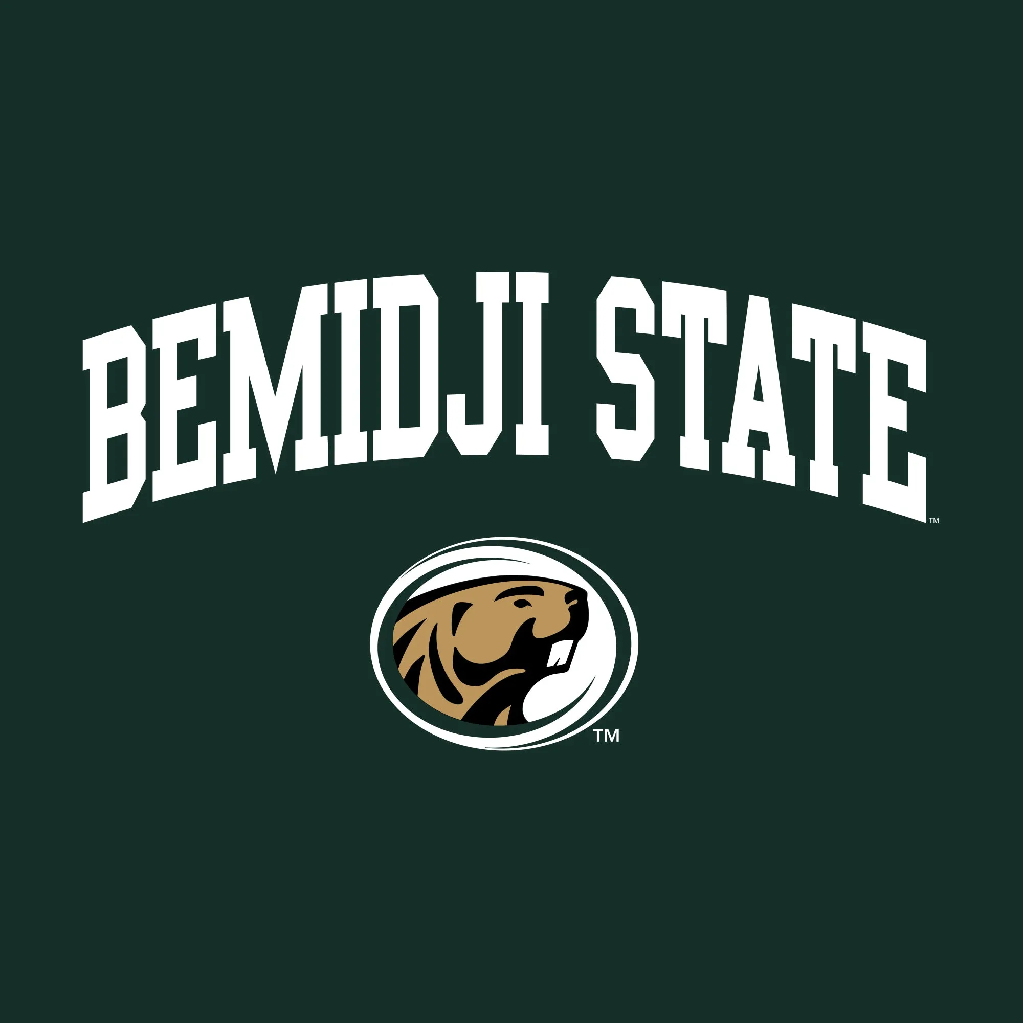 Bemidji State Beavers Arch Logo Long Sleeve T Shirt - Forest