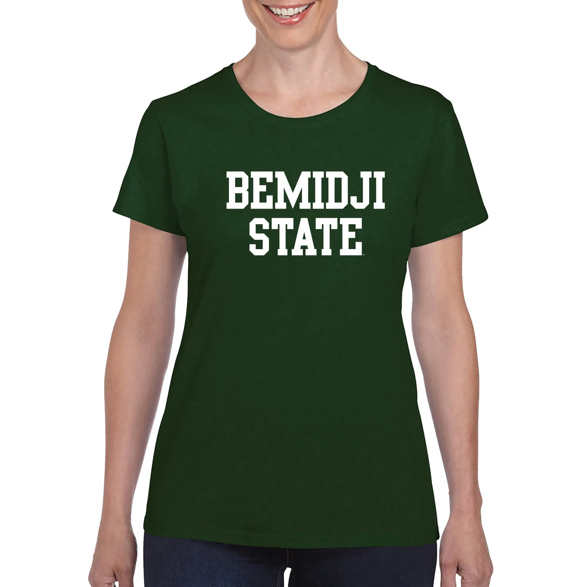 Bemidji State Beavers Basic Block Women's T Shirt - Forest