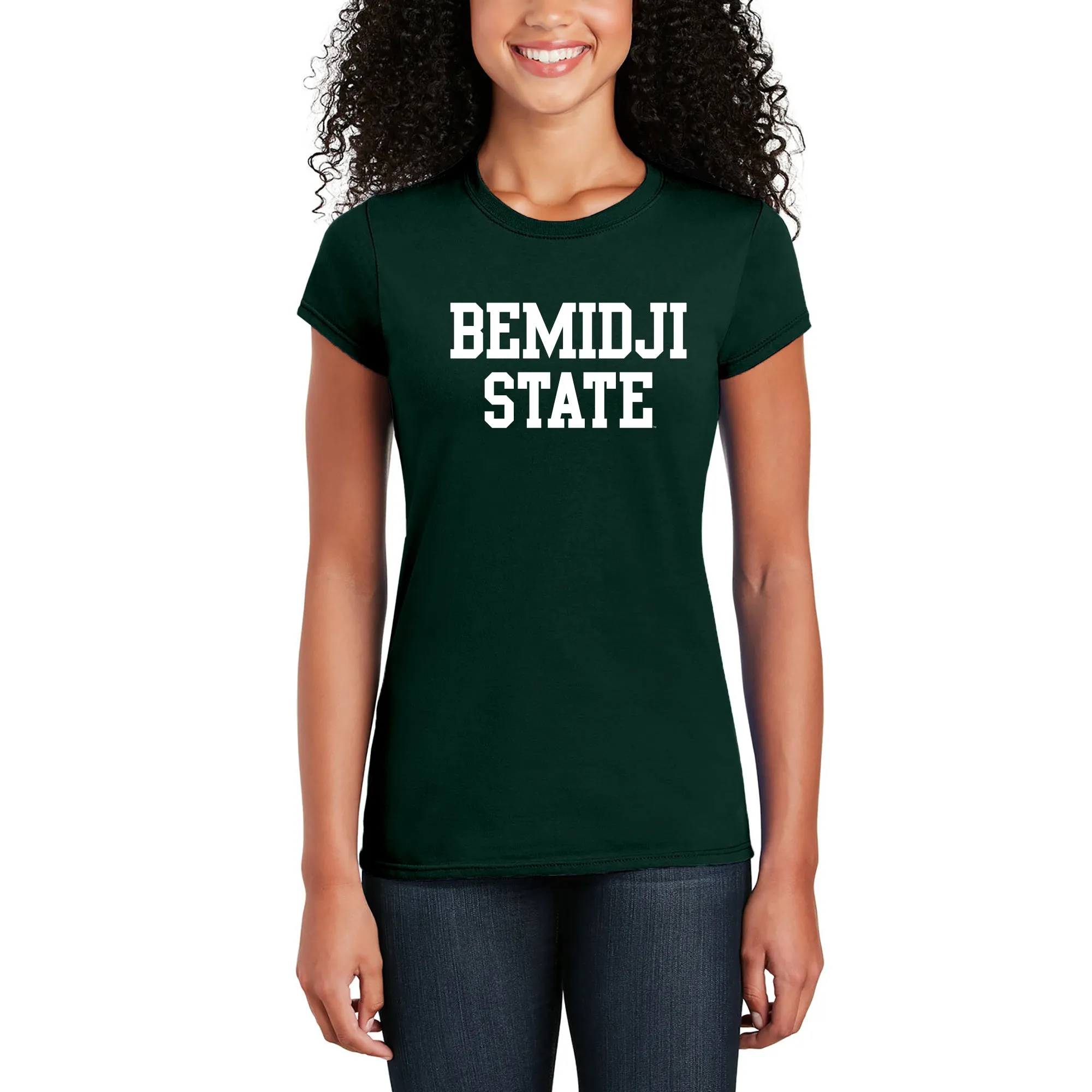 Bemidji State Beavers Basic Block Women's T Shirt - Forest