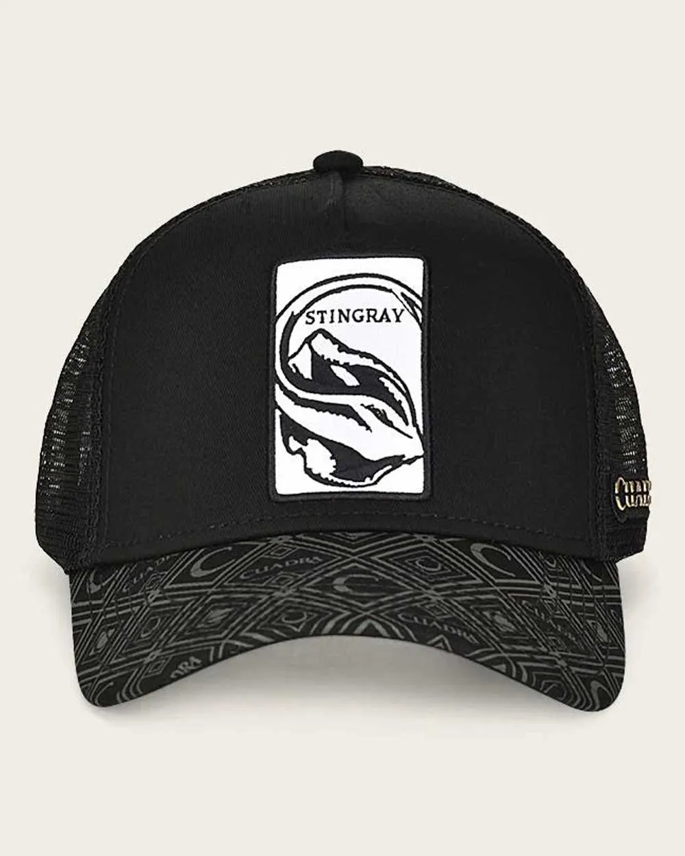 Black stingray patch cap