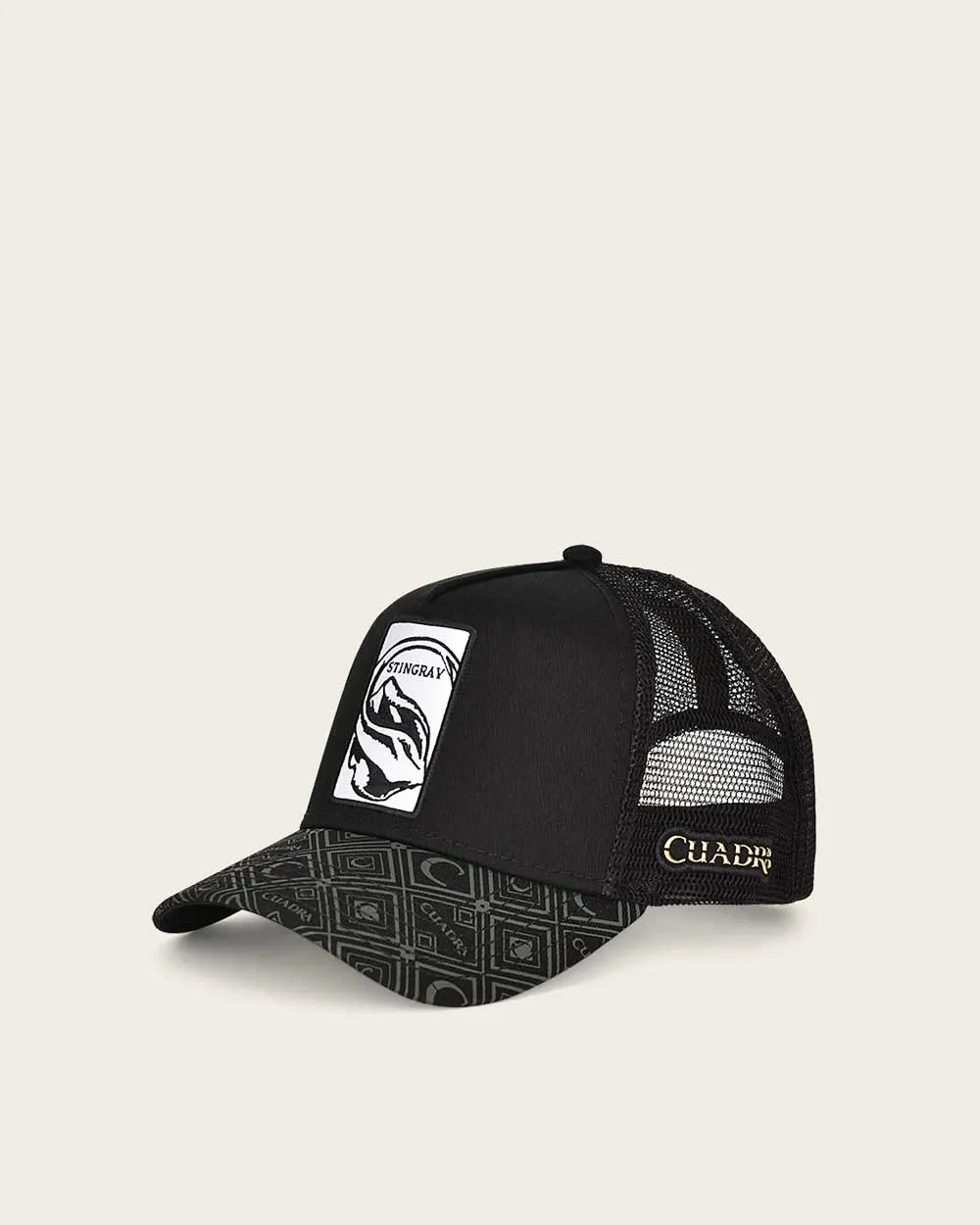 Black stingray patch cap