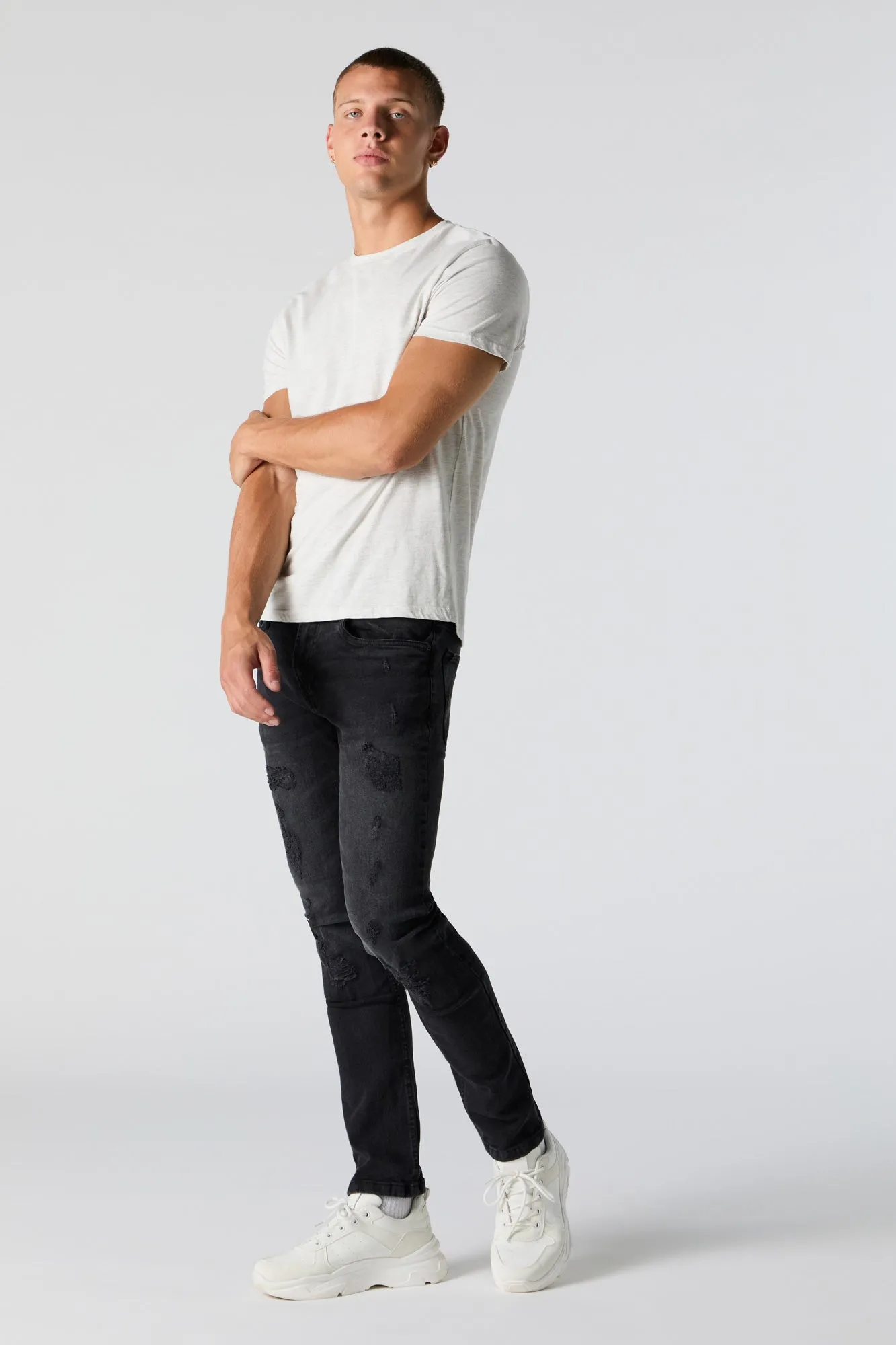 Black Wash Distressed Skinny Jean