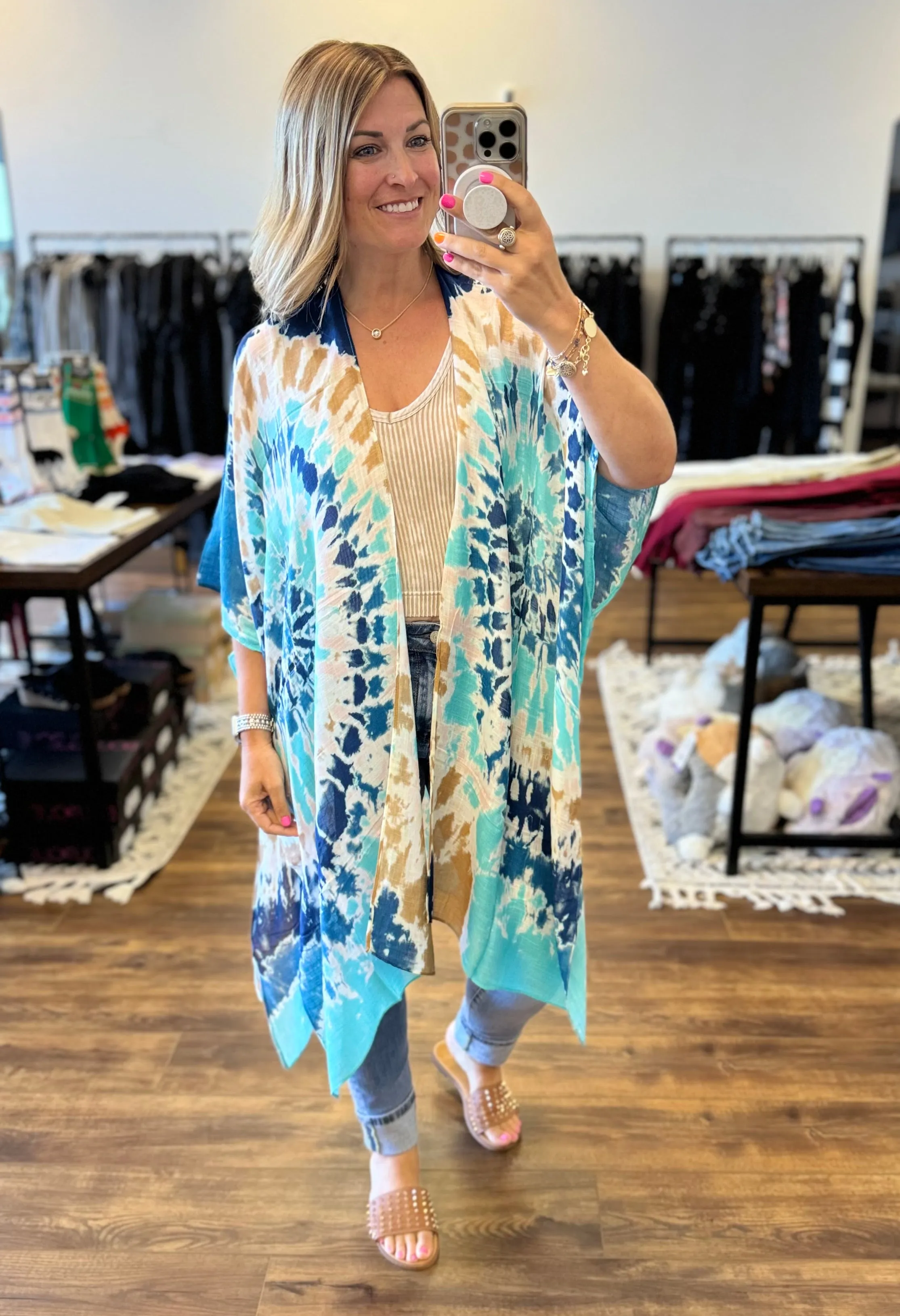 Blue Tie Dye Kimono