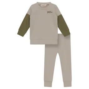 Bondoux Bebe Hunter Green Bonjour Embroidery 2 Pc Set