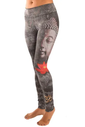 Buddha Leggings With Red Lotus