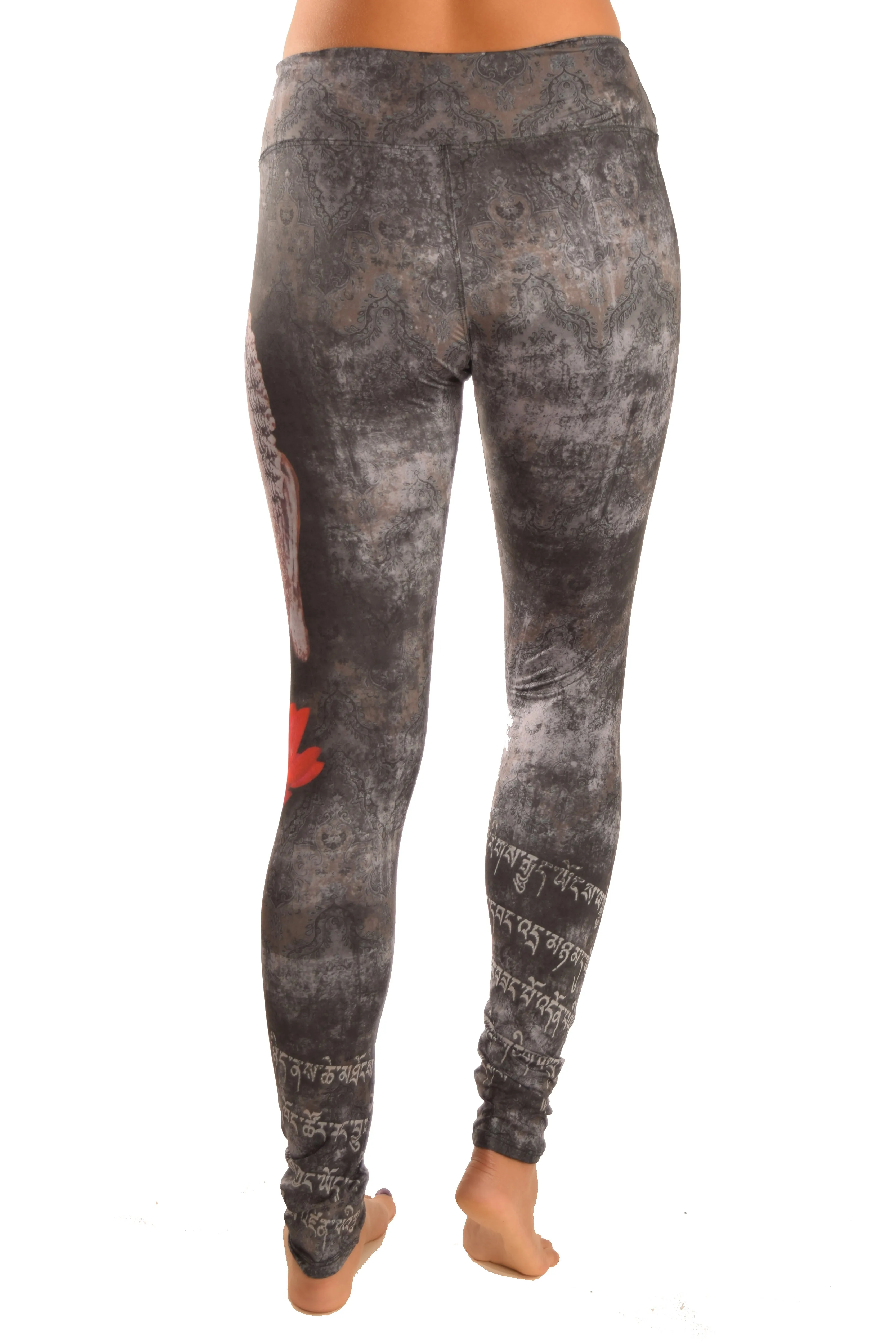 Buddha Leggings With Red Lotus