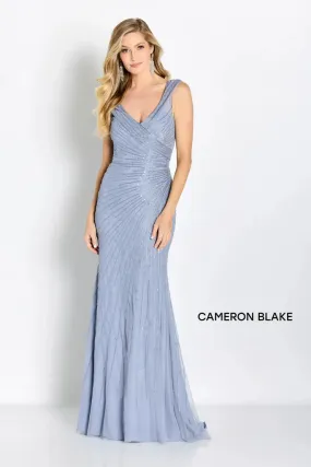 Cameron Blake CB755 Beaded Tulle Gown | Powder Blue