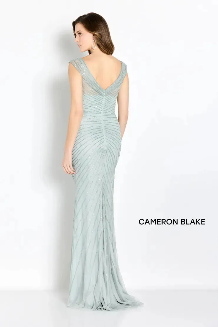 Cameron Blake CB755 Beaded Tulle Gown | Powder Blue