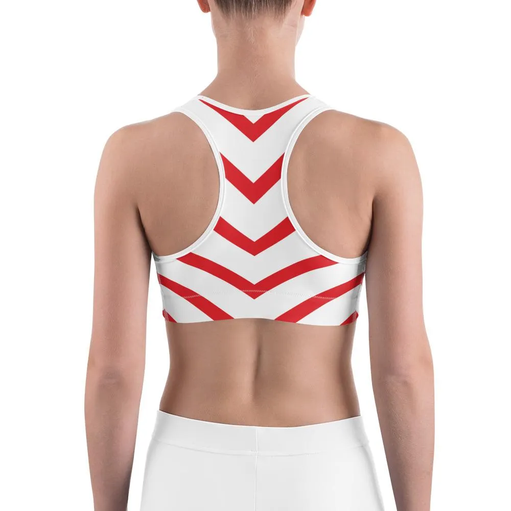 Candy Cane Sports Bra