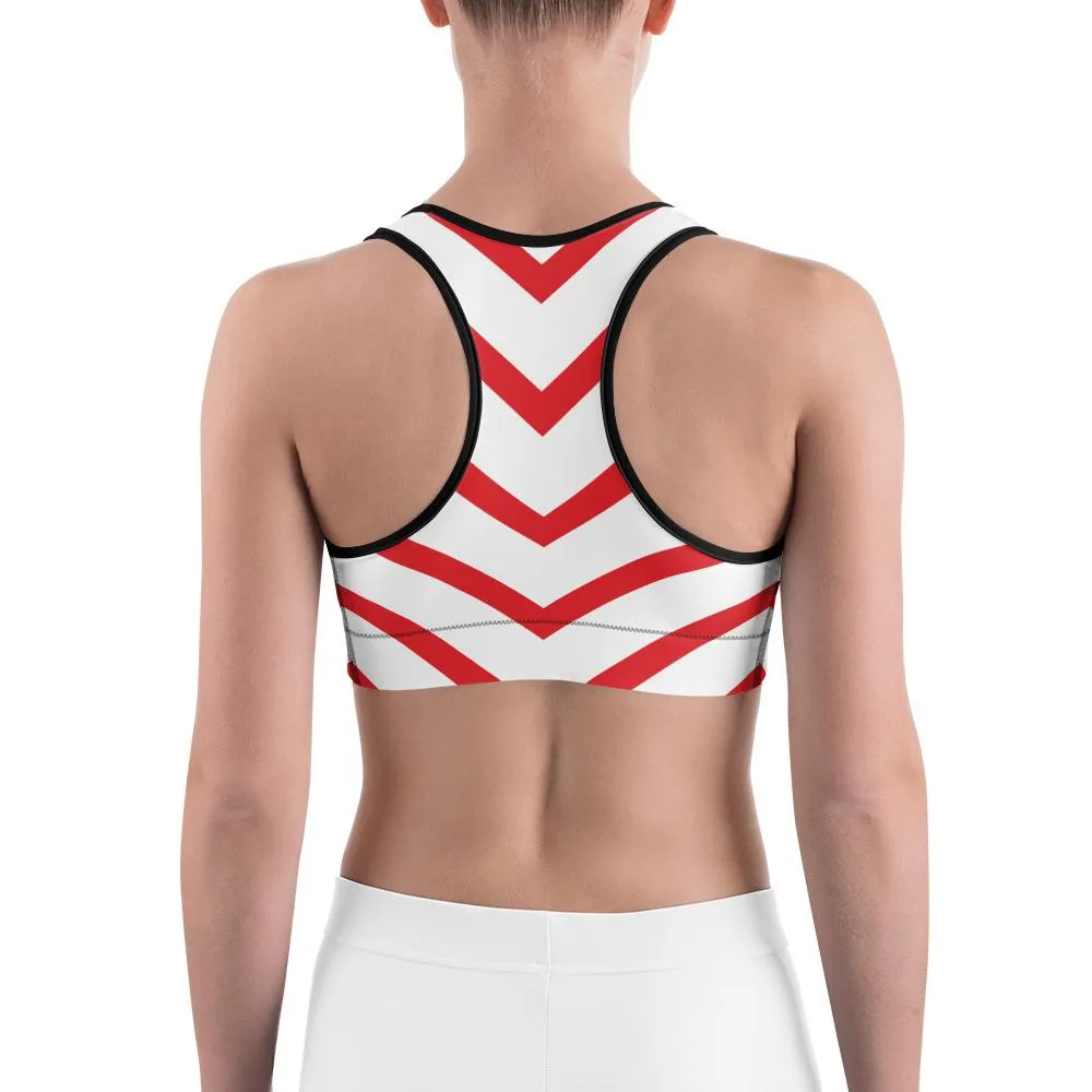 Candy Cane Sports Bra