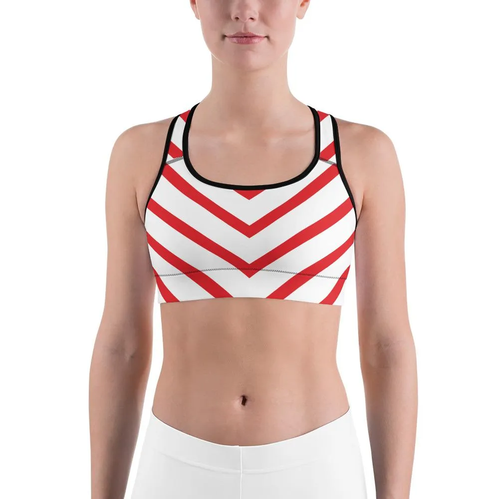 Candy Cane Sports Bra