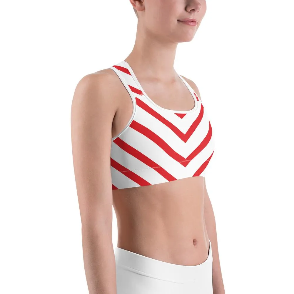 Candy Cane Sports Bra