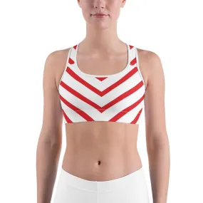 Candy Cane Sports Bra