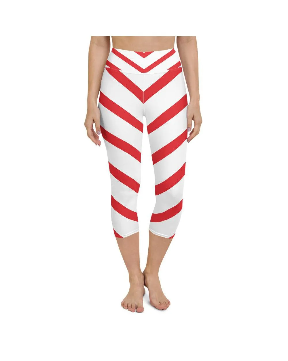 Candy Cane Yoga Capris