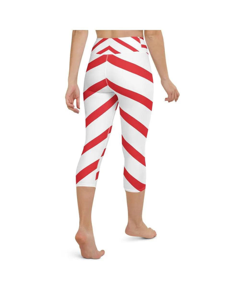 Candy Cane Yoga Capris