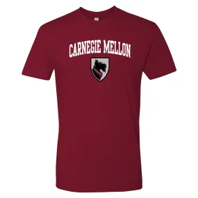 Carnegie Mellon Tartans Arch Logo Premium Cotton T Shirt - Cardinal