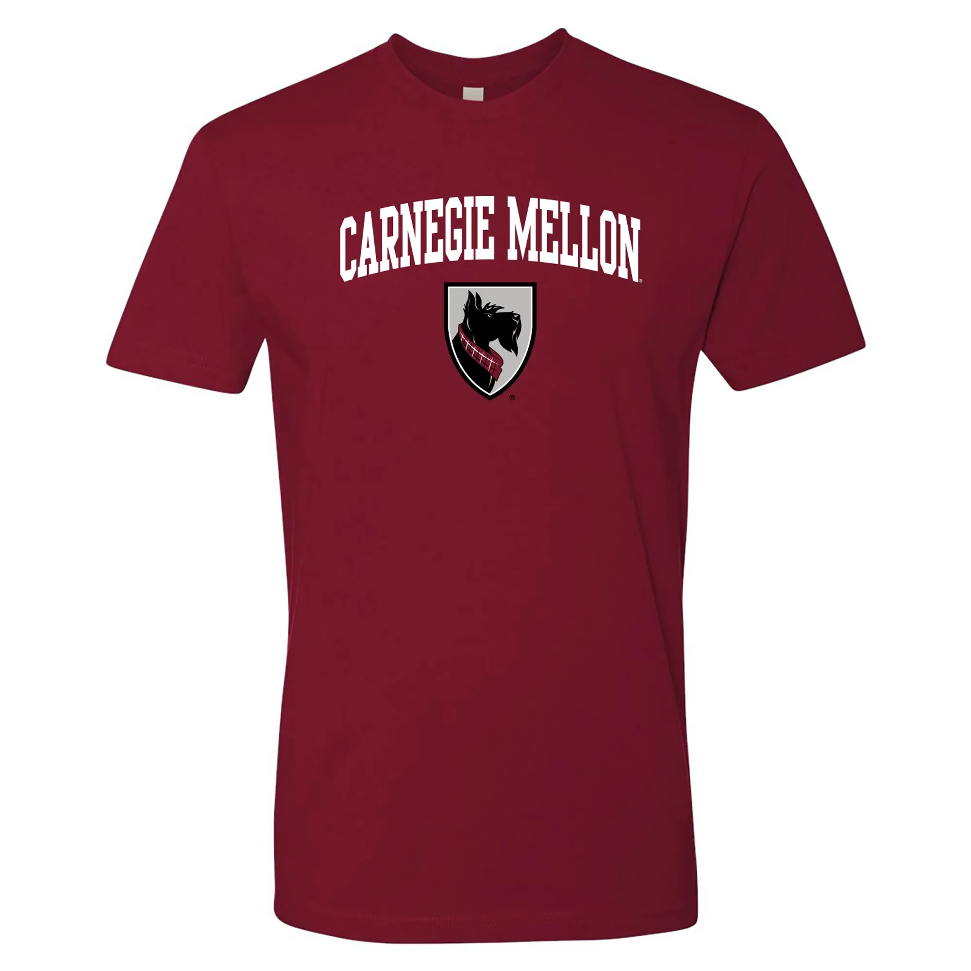 Carnegie Mellon Tartans Arch Logo Premium Cotton T Shirt - Cardinal