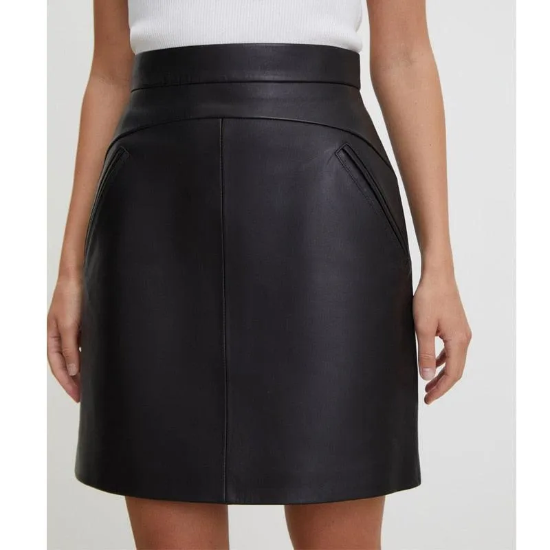 Catwalk Genuine Leather Pretty Mini Skirts for Women