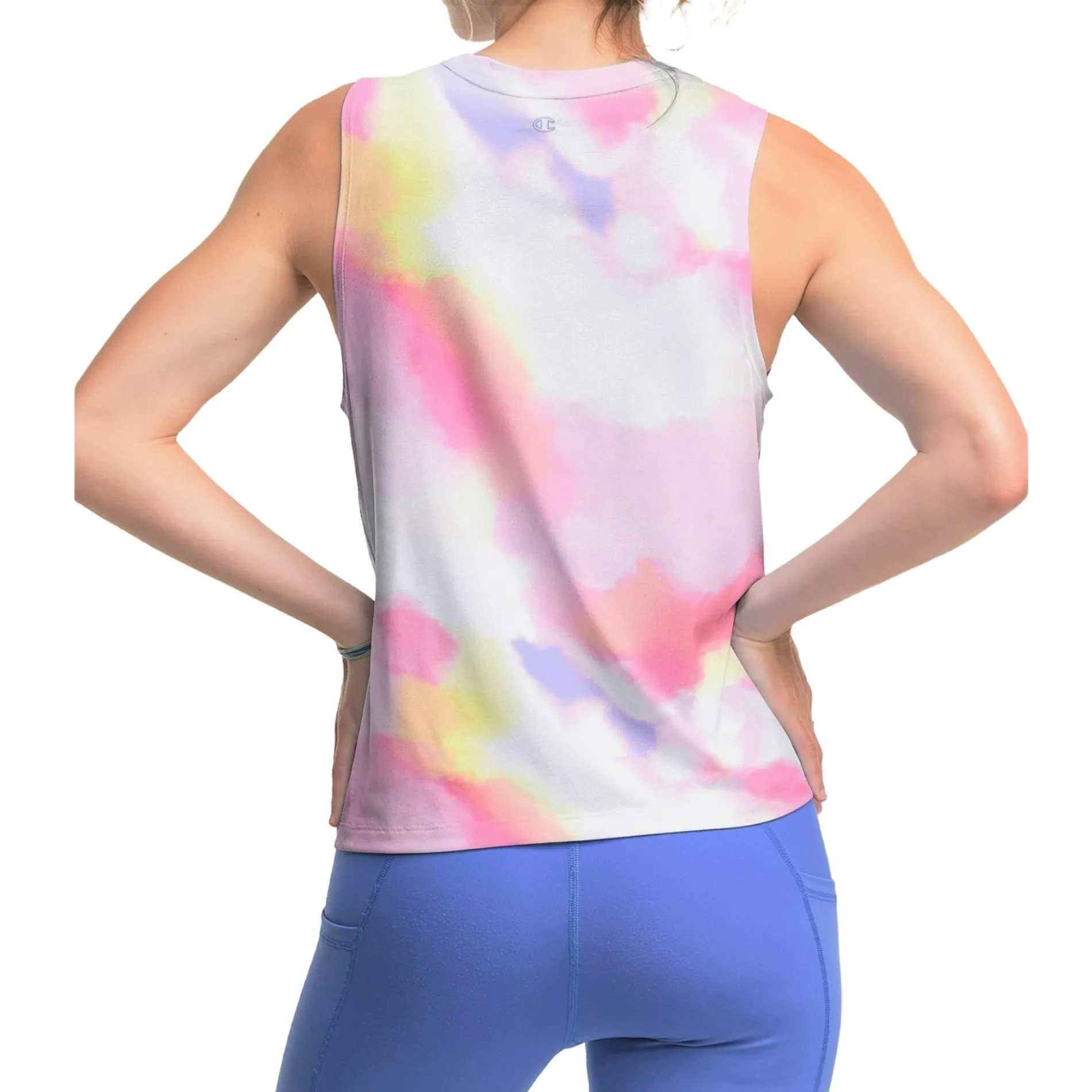 Champion Women's Athletic Quick Dry Lightweight Logo Tie Dye Plint Tank Top