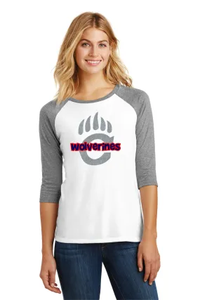 Chap Cheer Glitter Wolverines Paw Raglan