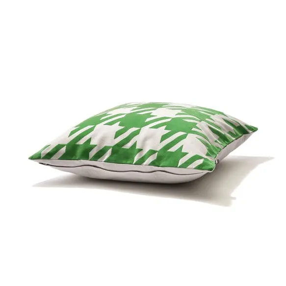 Chidori Flock Pt Cushion Cover 450 X 450 White X Green