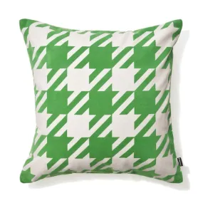 Chidori Flock Pt Cushion Cover 450 X 450 White X Green