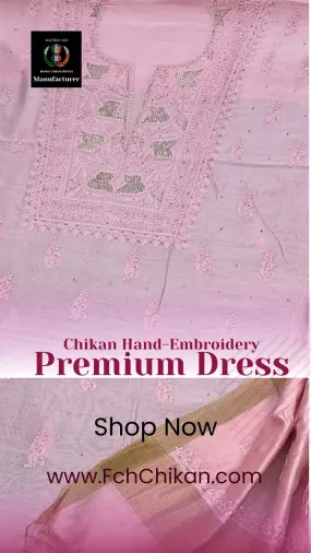 Chikan hand EMBROIDERED chanderi silk suits