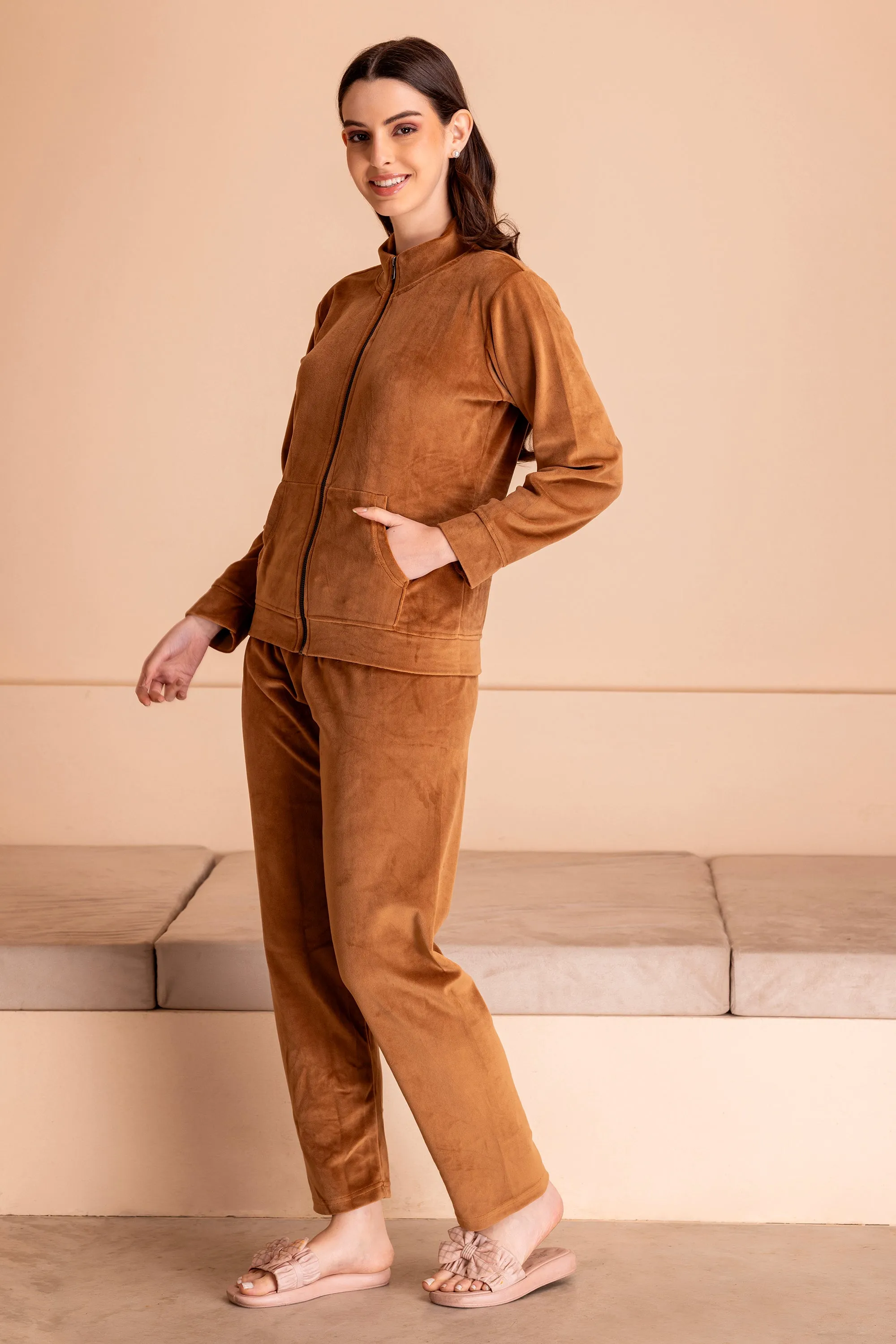 Chocolate brown winter track suit