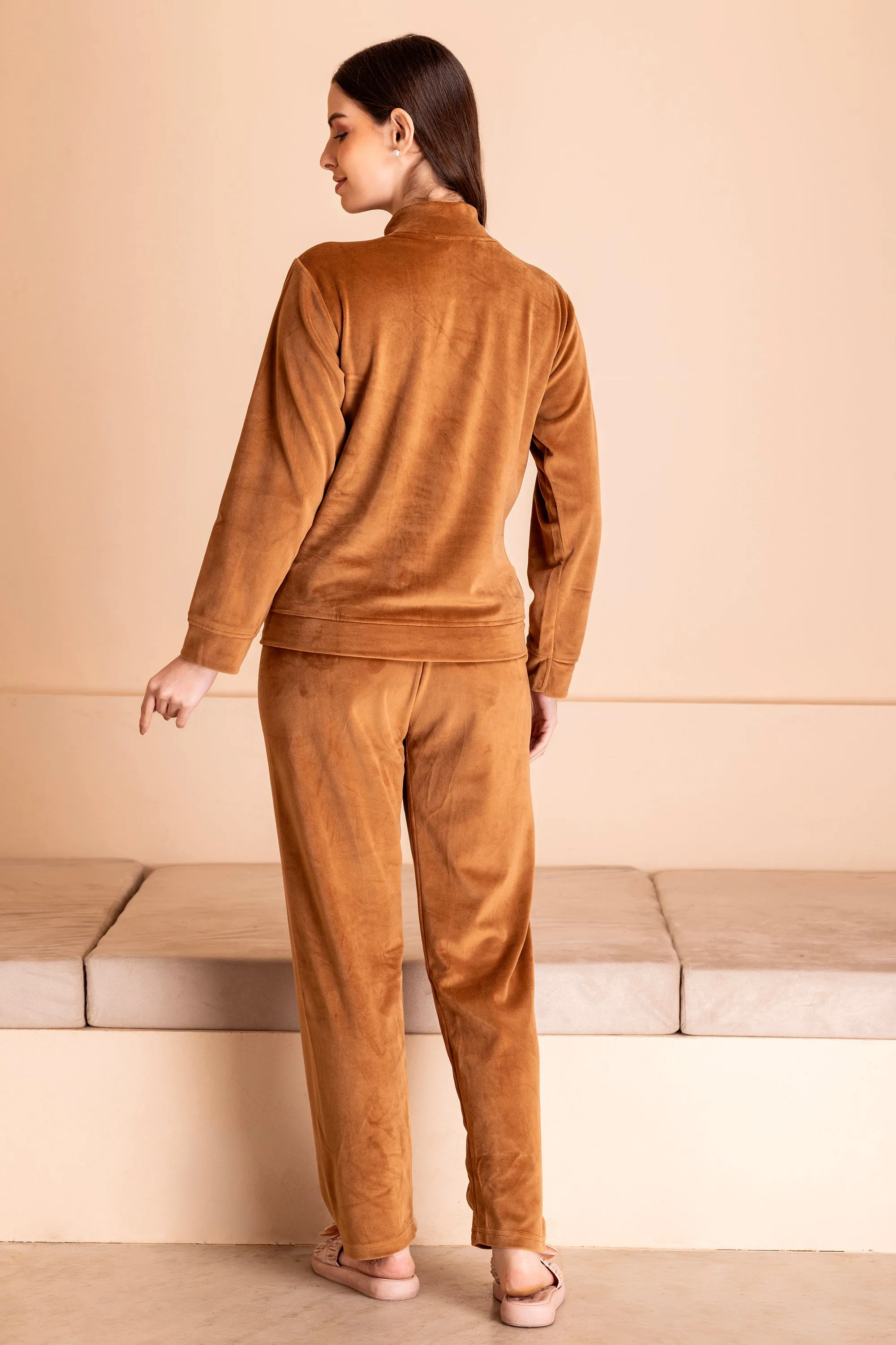 Chocolate brown winter track suit