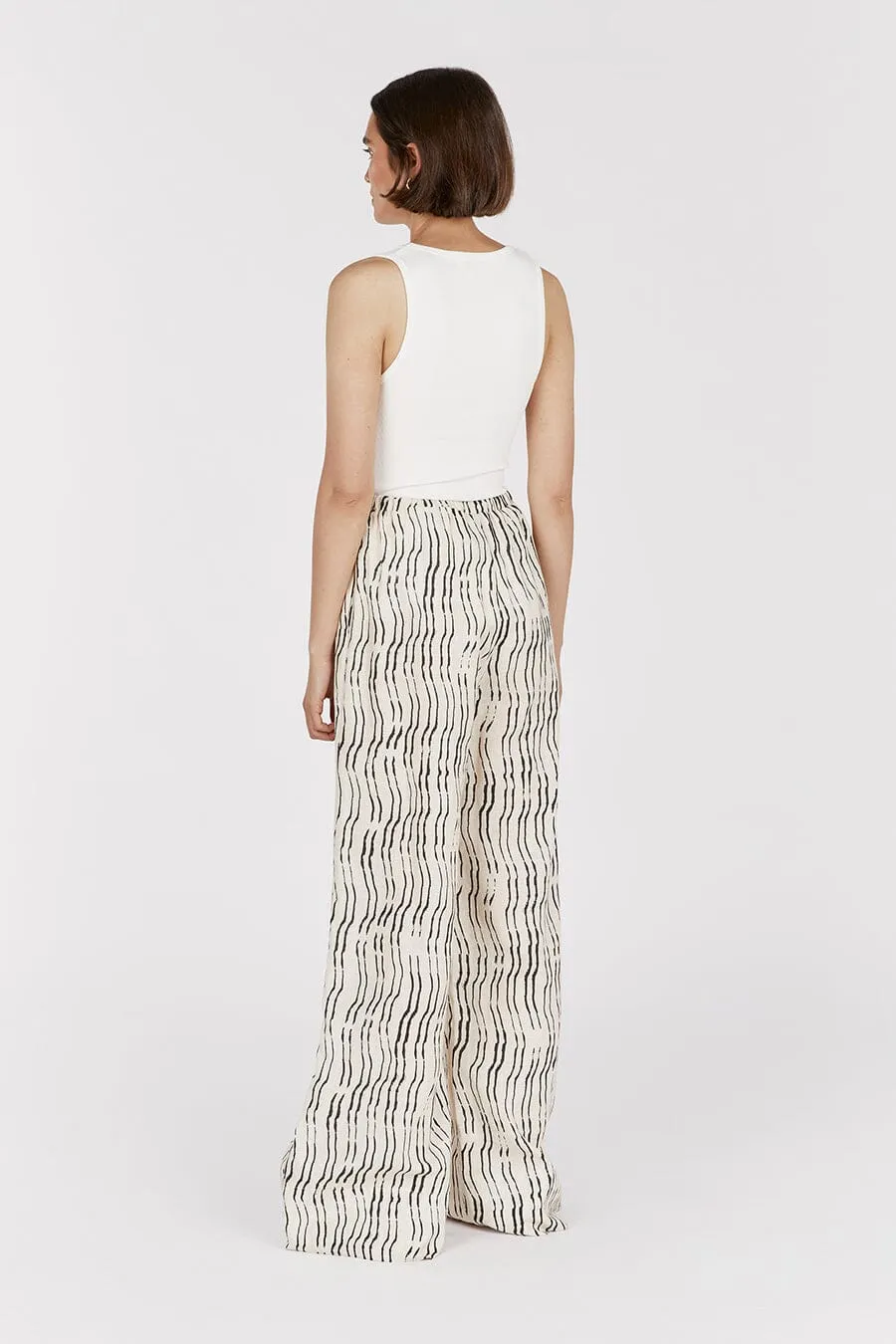 CLAIR CREAM STRIPE LINEN PANT