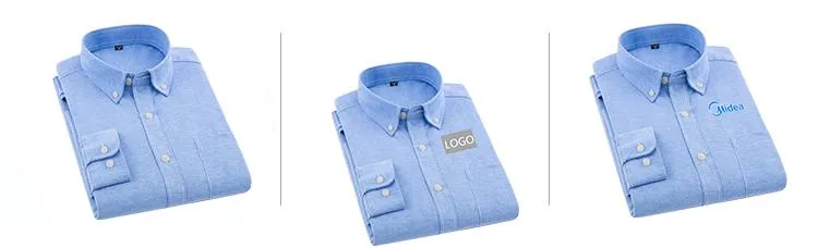 Collared Button-Up Long-Sleeved Shirt with Front Pocket