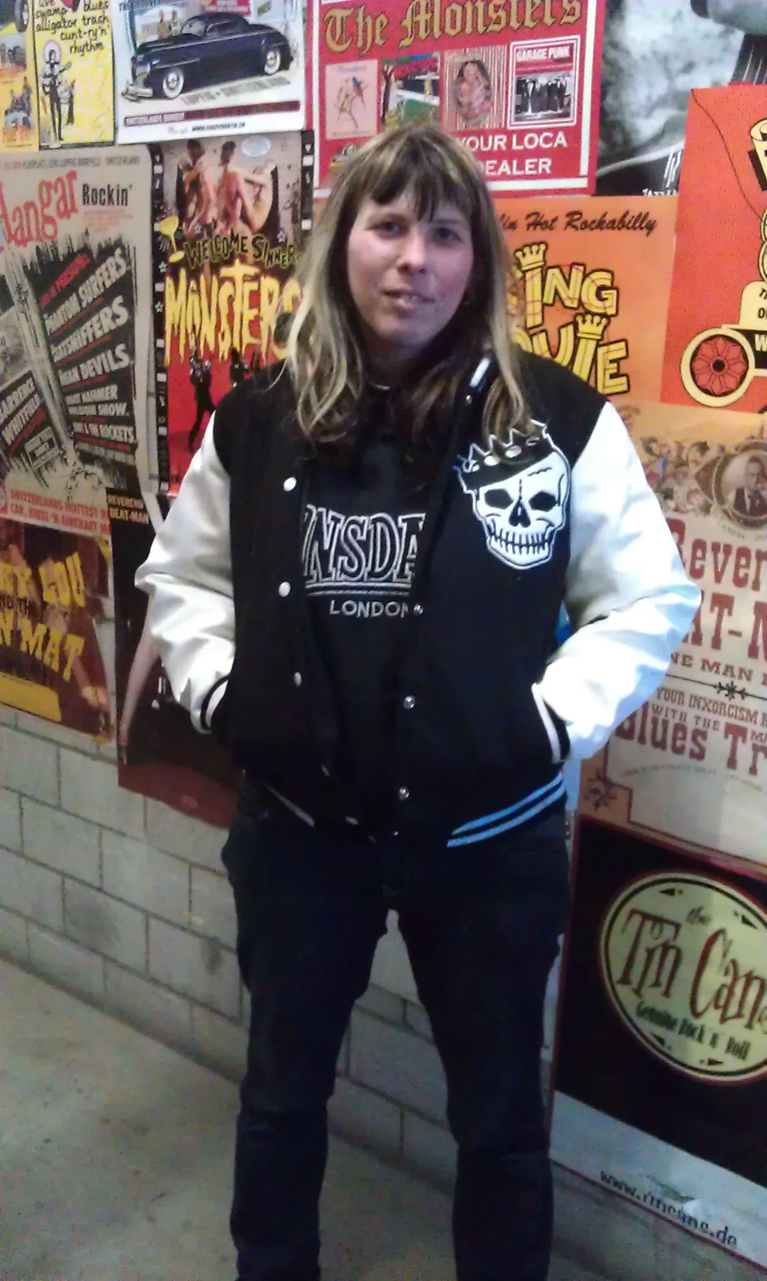 College Jacket - Voodoo Rhythm - BLACK/WHITE