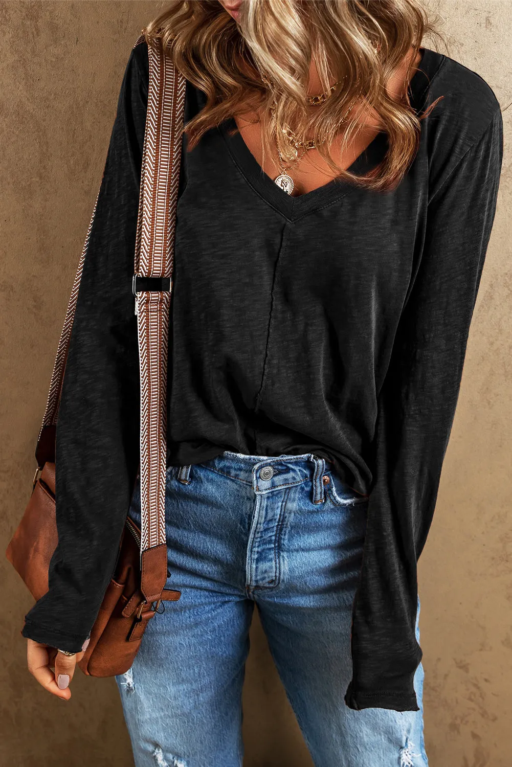 Color Patchwork Long Sleeve Top