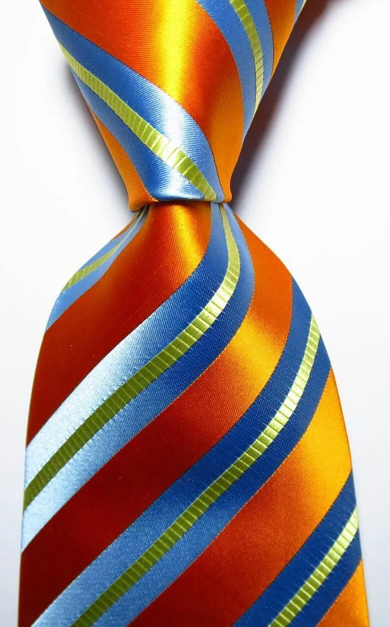 Colorful Striped Silk Neckties 100% Silk Mens Neck Tie