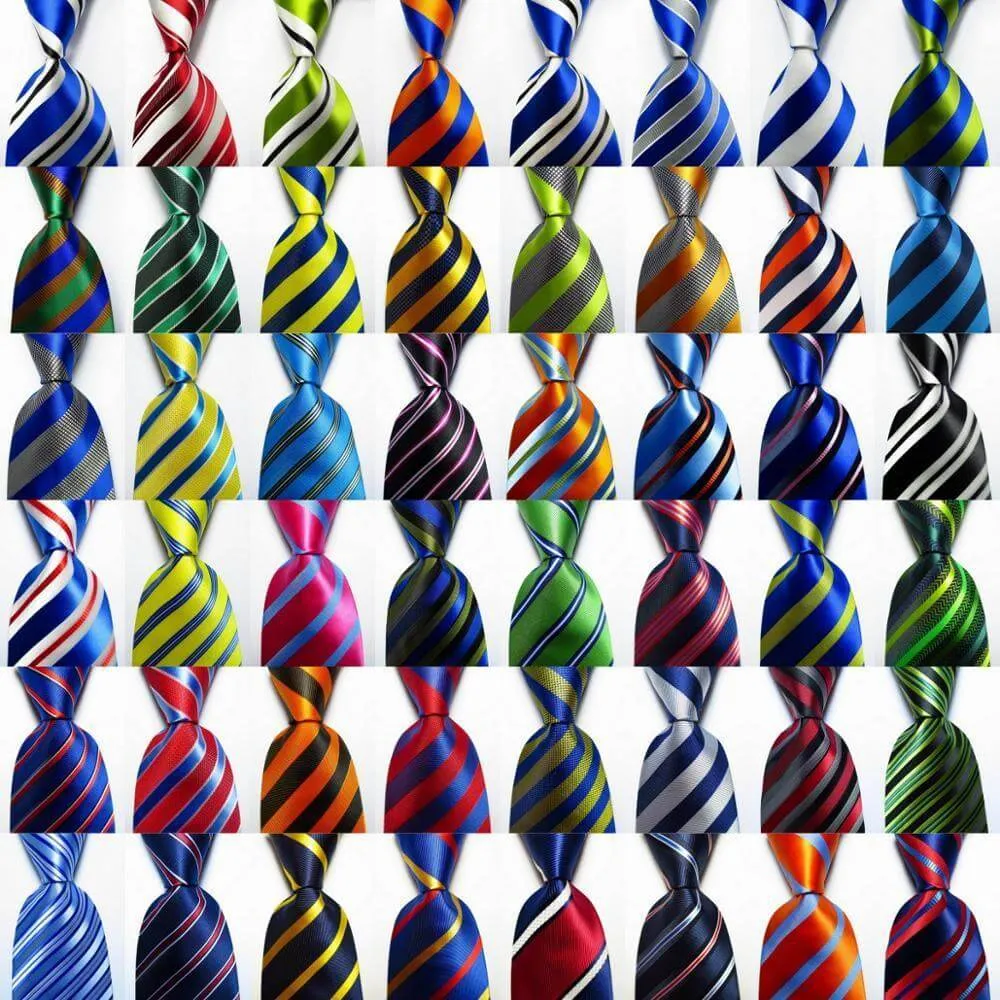 Colorful Striped Silk Neckties 100% Silk Mens Neck Tie