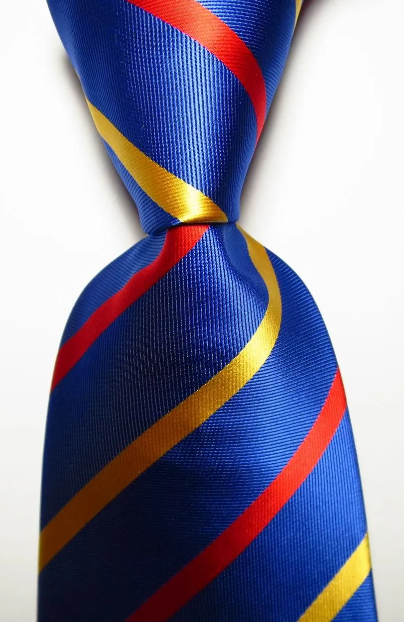 Colorful Striped Silk Neckties 100% Silk Mens Neck Tie