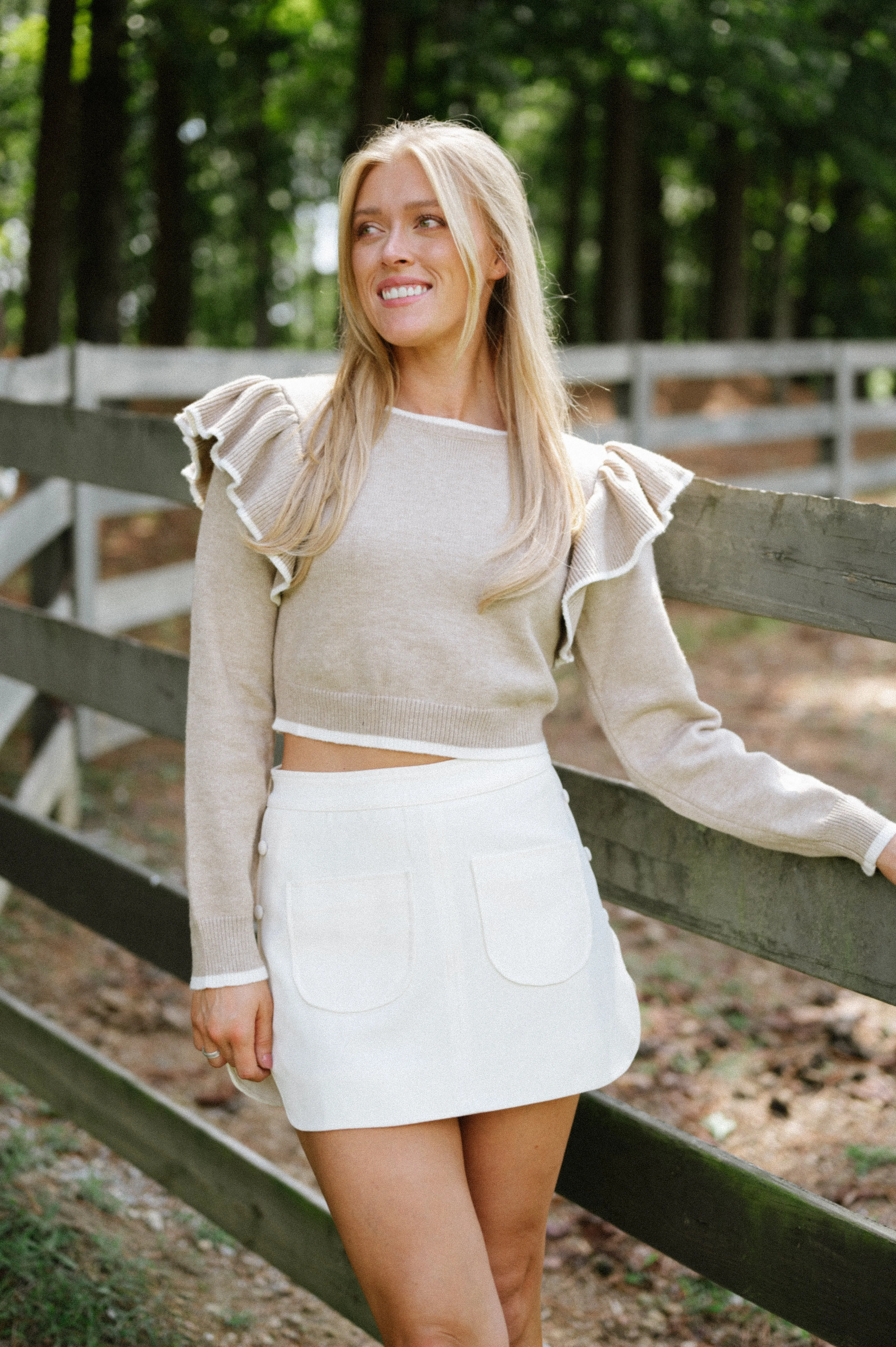 Contrast Stitch Sweater-Taupe