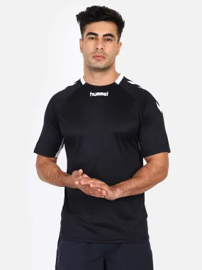 Core Team Round Neck Half Sleeve Solid Regular fit Polyester T-shirt for Men Comfortable Breathable Fabric Stretchable for Everyday Use Ideal for Yoga Training Gym Running or Performance