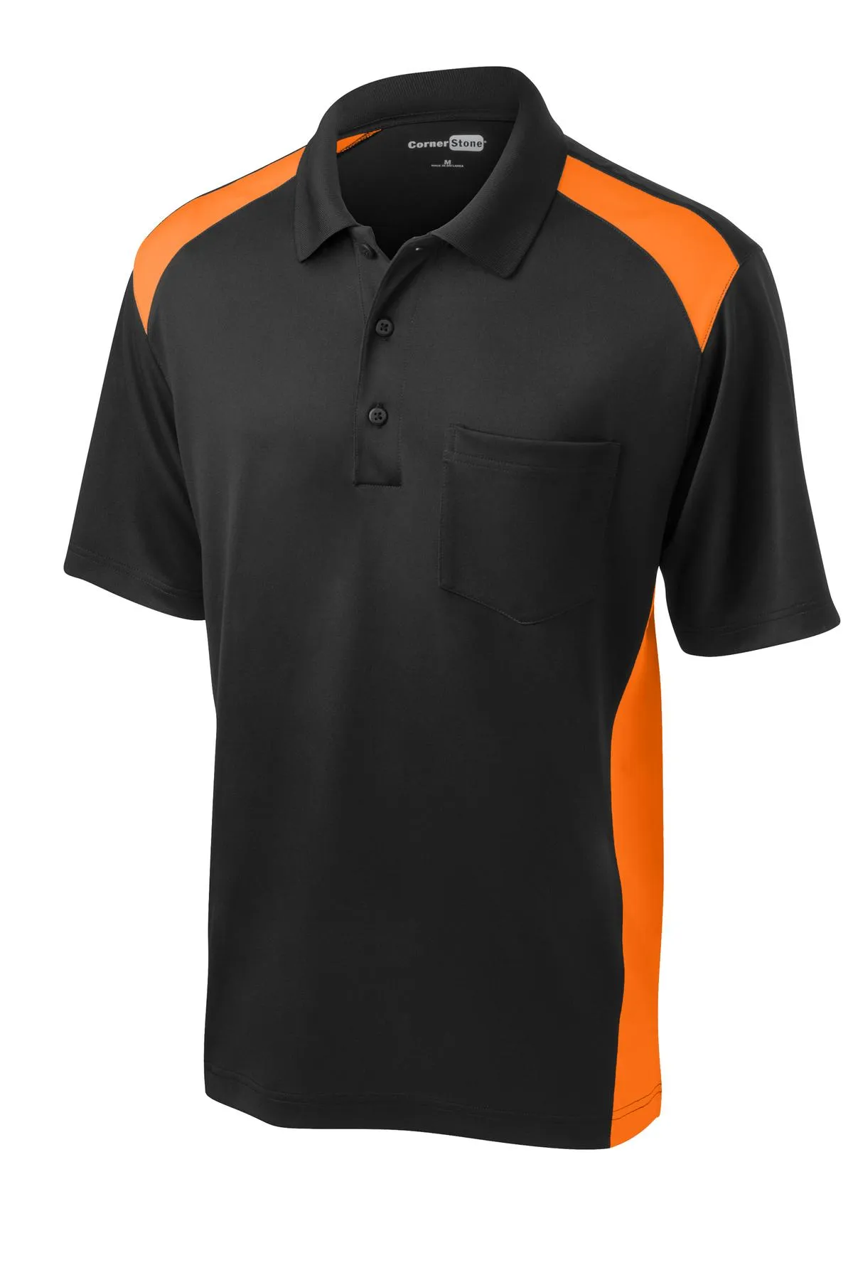 CornerStone Select Snag-Proof Two Way Colorblock Pocket Polo. CS416